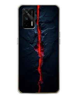 Чехол для Realme GT 5G с картинкой «Kрасная лавовая трещина»