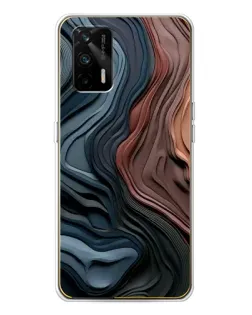 Чехол для Realme GT 5G с картинкой «Цветные волны каньона»