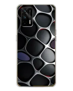 Чехол для Realme GT 5G с картинкой «Объемная темная решетка»