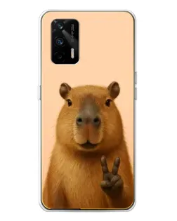 Чехол для Realme GT 5G с картинкой «Капибара виктория»