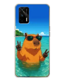 Чехол для Realme GT 5G с картинкой «Морская капибара»