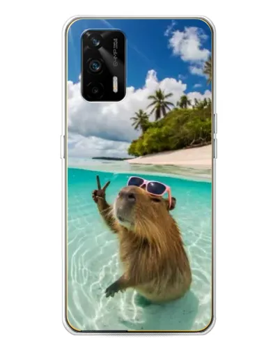 Чехол для Realme GT 5G с картинкой «Капибара на море» Чехол для Realme GT 5G с картинкой «Капибара на море»