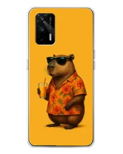 Чехол для Realme GT 5G с картинкой «Капибара на отдыхе»