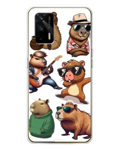 Чехол для Realme GT 5G с картинкой «Крутые капибары музыканты» Чехол для Realme GT 5G с картинкой «Крутые капибары музыканты»