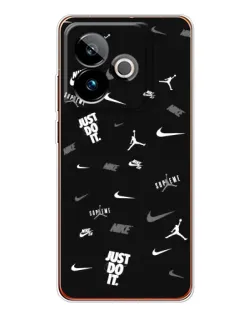 Чехол для Realme GT 7 с картинкой «Nike Black Pattern»
