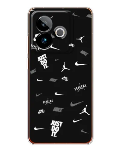 Чехол для Realme GT 7 с картинкой «Nike Black Pattern»