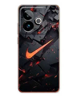 Чехол для Realme GT 7 с картинкой «Nike — эффект разломов»