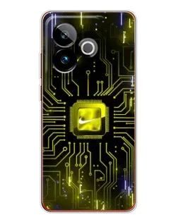 Чехол для Realme GT 7 с картинкой «Nike — золотая искра»