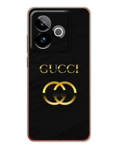 Чехол для Realme GT 7 с картинкой «Золотой логотип Gucci»