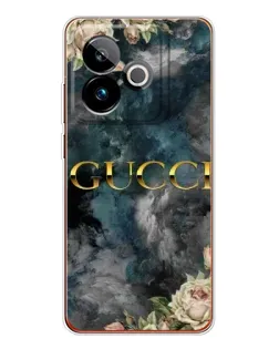 Чехол для Realme GT 7 с картинкой «Абстрактные цветы Gucci»