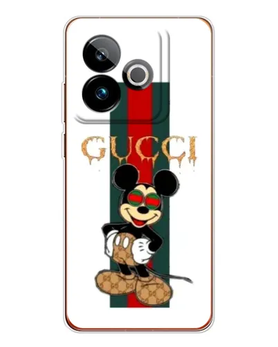 Чехол для Realme GT 7 с картинкой «Микки Маус Gucci — полосы»