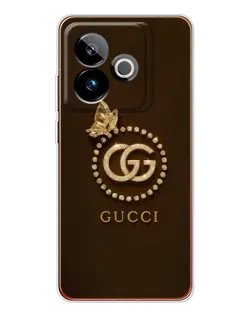 Чехол для Realme GT 7 с картинкой «Gucci — золотая бабочка»