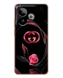 Чехол для Realme GT 7 с картинкой «Gucci — неоновая роза»