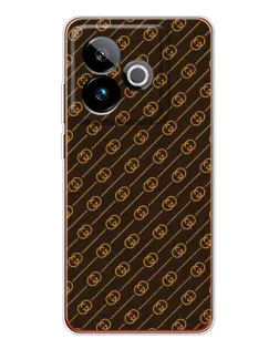 Чехол для Realme GT 7 с картинкой «Gucci — золотые диагонали»