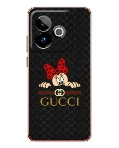 Чехол для Realme GT 7 с картинкой «Минни Маус Gucci — черный»