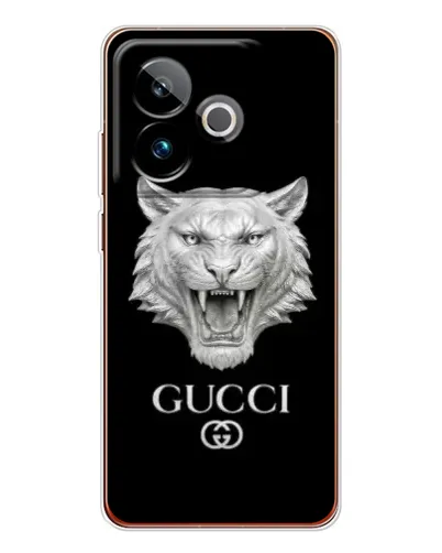 Чехол для Realme GT 7 с картинкой «Gucci — серебряный лев» Чехол для Realme GT 7 с картинкой «Gucci — серебряный лев»