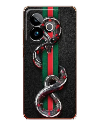 Чехол для Realme GT 7 с картинкой «Gucci — змея на полосе» Чехол для Realme GT 7 с картинкой «Gucci — змея на полосе»