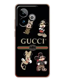 Чехол для Realme GT 7 с картинкой «Gucci — герои Disney и монограмма»