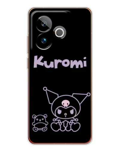 Чехол для Realme GT 7 с картинкой «Kuromi — черный минимализм»