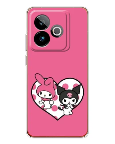 Чехол для Realme GT 7 с картинкой «Kuromi и My Melody»
