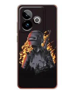 Чехол для Realme GT 7 с картинкой «PUBG — огненный силуэт»