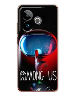 Чехол для Realme GT 7 с картинкой «Красный импостер — макро»