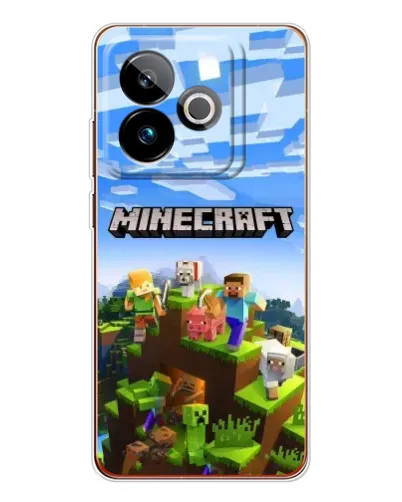 Чехол для Realme GT 7 с картинкой «Minecraft классический мир»
