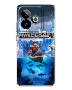 Чехол для Realme GT 7 с картинкой «Minecraft ледяной мир»