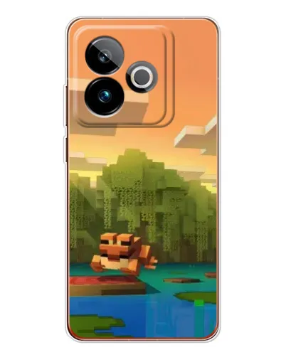 Чехол для Realme GT 7 с картинкой «Майнкрафт закат солнца»