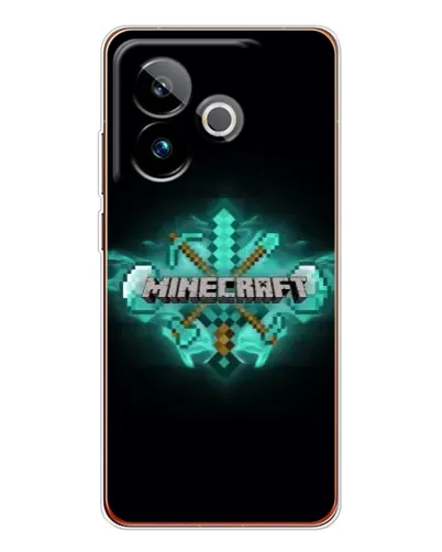 Чехол для Realme GT 7 с картинкой «Minecraft Diamond лого»