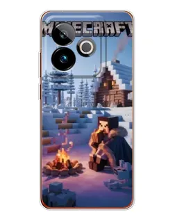 Чехол для Realme GT 7 с картинкой «Зимний Minecraft»