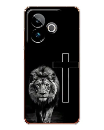 Чехол для Realme GT 7 с картинкой «Лев и Крест»