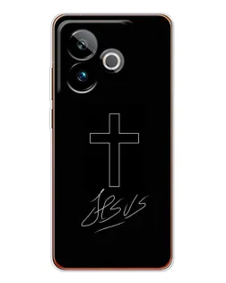 Чехол для Realme GT 7 с картинкой «Графический крест Jesus» Чехол для Realme GT 7 с картинкой «Графический крест Jesus»