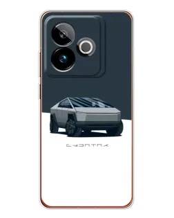 Чехол для Realme GT 7 с картинкой «Серебристый Cybertruck Tesla»