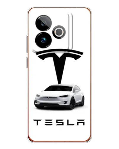 Чехол для Realme GT 7 с картинкой «Tesla White Style» Чехол для Realme GT 7 с картинкой «Tesla White Style»