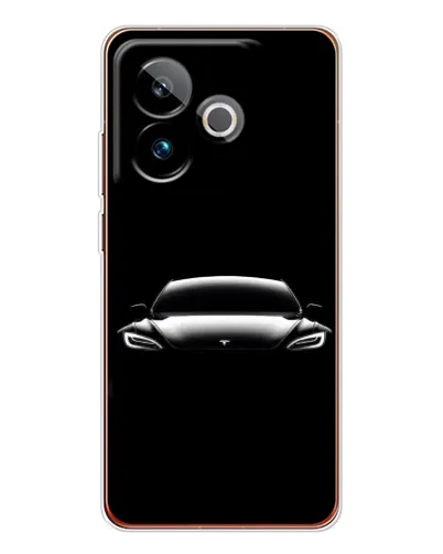 Чехол для Realme GT 7 с картинкой «Фары Tesla Night» Чехол для Realme GT 7 с картинкой «Фары Tesla Night»