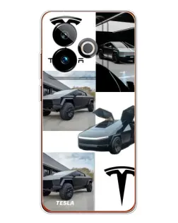 Чехол для Realme GT 7 с картинкой «Коллаж Cybertruck Tesla»