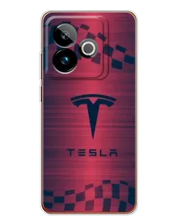 Чехол для Realme GT 7 с картинкой «Тесла красный карбон»