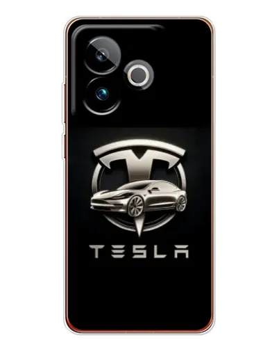Чехол для Realme GT 7 с картинкой «Tesla — серебристое авто» Чехол для Realme GT 7 с картинкой «Tesla — серебристое авто»