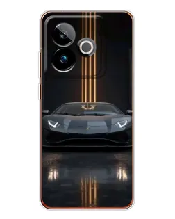Чехол для Realme GT 7 с картинкой «Lamborghini золотые линии»