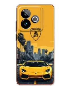 Чехол для Realme GT 7 с картинкой «Желтый Lamborghini город»