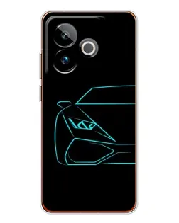Чехол для Realme GT 7 с картинкой «Голубой силуэт Lamborghini»