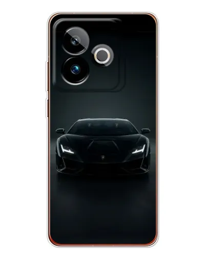 Чехол для Realme GT 7 с картинкой «Черный Lamborghini Aventador»