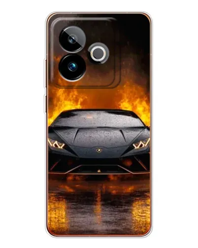Чехол для Realme GT 7 с картинкой «Lamborghini в огне»