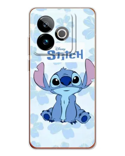 Чехол для Realme GT 7 с картинкой «Stitch среди цветов»
