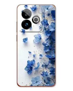 Чехол для Realme GT 7 с картинкой «Голубой цветочный каскад»