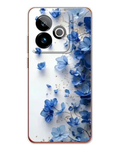 Чехол для Realme GT 7 с картинкой «Голубой цветочный каскад»