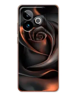 Чехол для Realme GT 7 с картинкой «Шелковая черная роза»