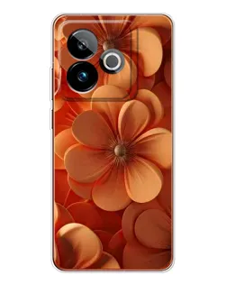 Чехол для Realme GT 7 с картинкой «Оранжевый макро цветок»