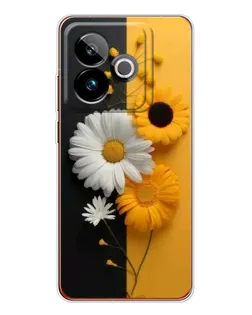 Чехол для Realme GT 7 с картинкой «Подсолнух и ромашка»